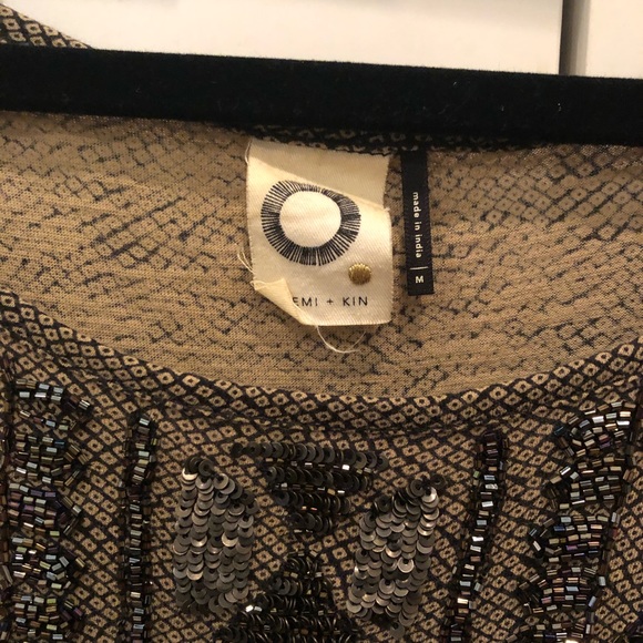 Anthropologie Akemi & Kim Sequin Peplum Top - Picture 4 of 5